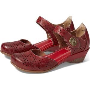 L’Artiste by Spring Step Womens Americana Wedge Mary Jane Shoe -- Red, 35M NEW